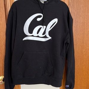 Mens size medium Champion hoodie with Cal logo, black, excellent used condition